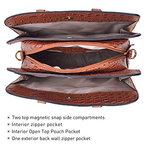 Women Handbag Wallet Tote Shoulder Hobo Bag Top Handle Satchel Purse Set 2pcs with 3 Compartments - Image 5