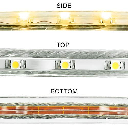 Image of Moonlight 3014 SMD LED Strip Rope Light, Waterproof Decorative led Light with Adapter. (Warm White /Yellow)-50 Meter