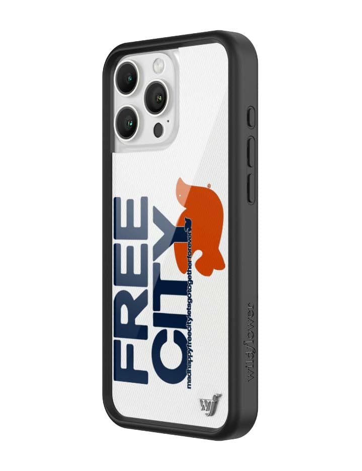 Image of Wildflower Cases - Compatible with iPhone 16 Pro Max | Protective Black Bumper, 6.5ft Drop Test Certified, Women Owned Small Business | Madhappy & Freecity Togetherforever White & Navy