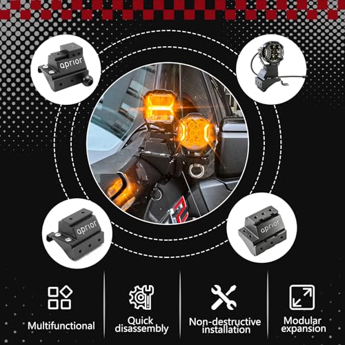 Image of Upgraded Quick Release Dual A-Pillar Light Mounts for Chevrolet Silverado ZR2 2020-2026 Non-Destructive Installation, Modular Brackets for Offroad LED Pod Lights & Ditch Lights(No Drilling)