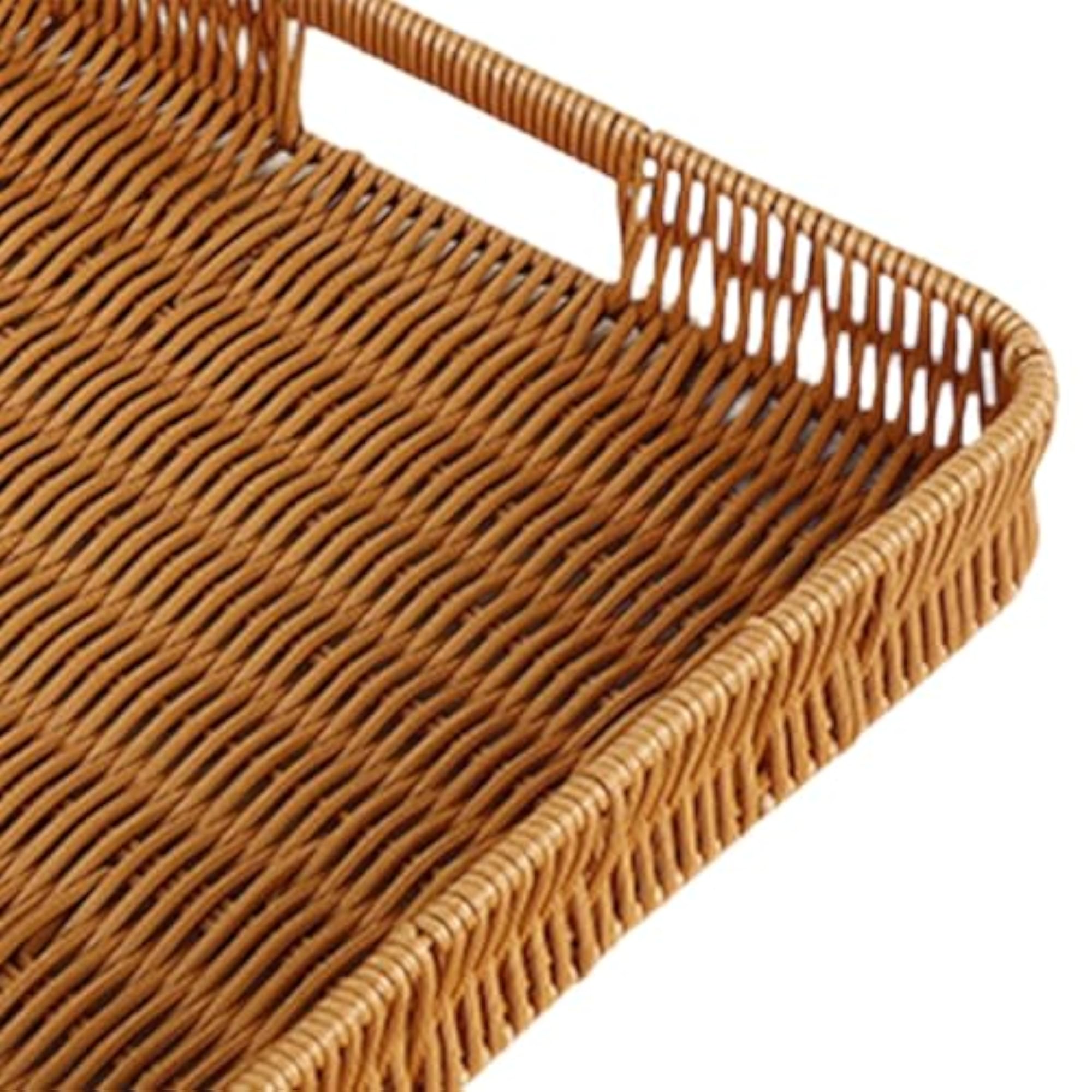 Square Serving Basket, Imitation Rattan Bread Basket