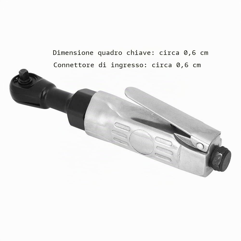 Walfront Chiave Pneumatica 1/4 Pollici, Chiave a Cricchetto Pneumatica, Torsione 25ft-Lbs, per Costruzione Navale e Fabbricazione di Macchinari