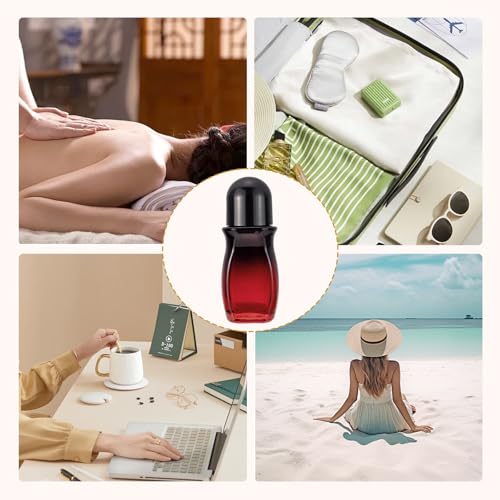 JIUWU Roll On Bottles for Deodorant 50 ML Rollerball Bottle For Amber Oil 3pcs Roller Bottles For Essential Oils With Multi-Function Bottle Opener Empty Travel Size Bottles For Perfumes(Plastic Ball)