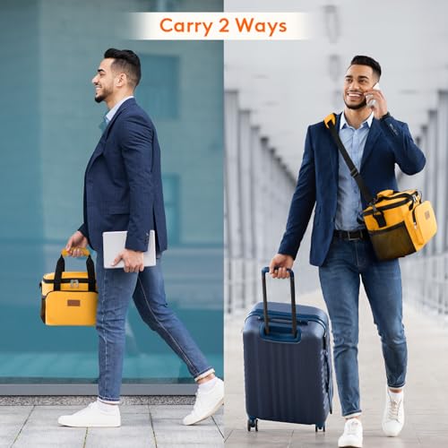 Image of Lifewit Medium Lunch Bag, Insulated Lunch Box, Soft Cooler Cooling Tote for Adult Men Women, Orange 12-Can (9L)