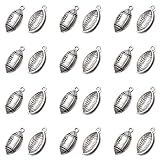 60pcs Antique Silver Plated Rugby Football Charms Pendant DIY Bracelets Necklace Jewelry Making Craft Wholesale 22mmx10mm (A182)