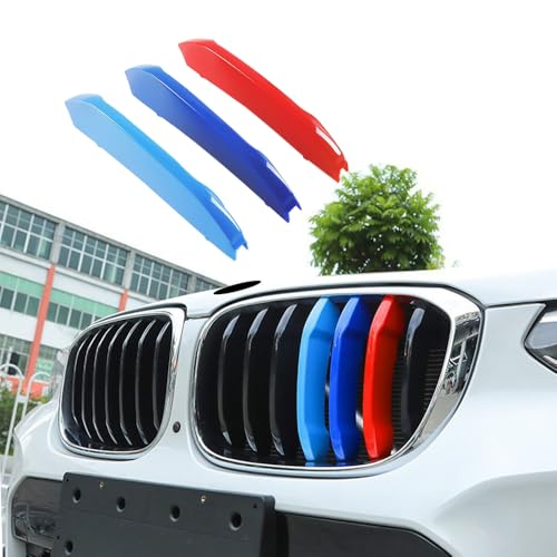 Image of 1Set (3pcs) Automotive Front Grille Stripe Insert Trims Comaptible with BMW 2022-2024 G01 X3 W /Standard Center Kidney Grille (NOT for 2022-X3 M40i)