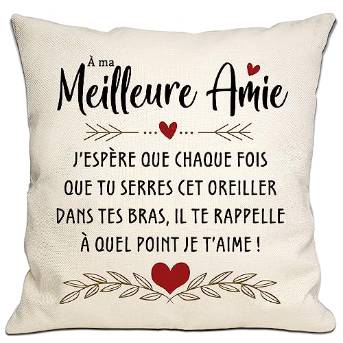 Cadeau de la meilleure amie J'espère que chaque fois que tu serres ce coussin dans tes bras, il te rappelle à quel point je t'aime Housse de coussin Ami...