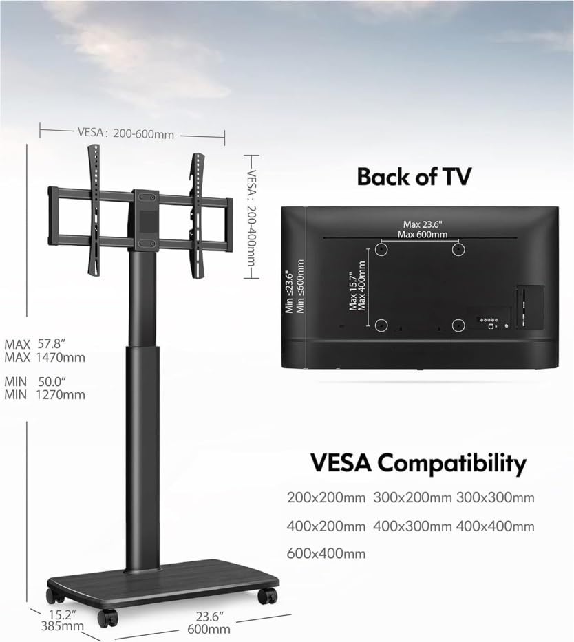 Soporte Universal Móvil para TV 37-75 pulgadas con Ruedas miniatura 6