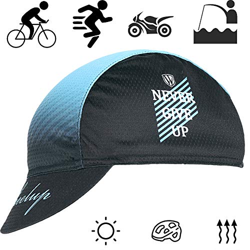 HIKENTURE Fahrradmütze, Fahrrad Kappe Rennrad mit Sonnenschutz, Schnelltrockend Retro Radmütze, Cycling Bike Cap, Helm Unterhelmmütze, Ideales Fahrrad Zubehöhr, Outdoor Mütze Sommer-Schwarzblau2