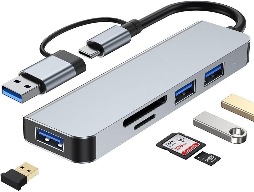 WeFly USB C Hub, USB C Adapter 5-in-1 with 3 USB Ports and SD microSD Card Reader, USB Docking Station Compatible with MacBook, Samsung Galaxy, Laptops, Mobile Phones and Tablets-picture-18