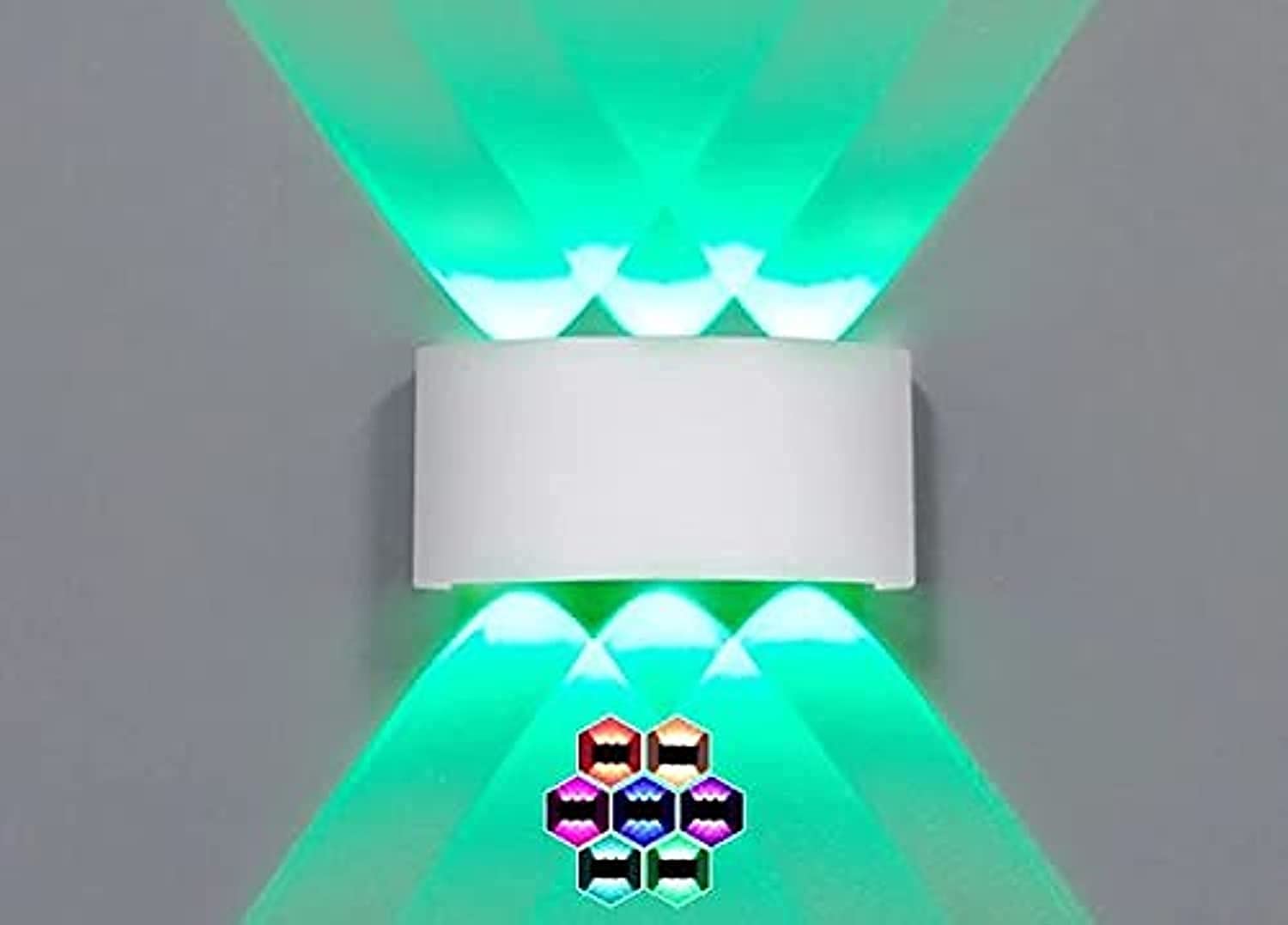 G&T LED Wall Light Nordic style Aluminum Waterproof Outdoor and Indoor Modern Directional Up and Down Wall Sconces Indoor Stair Loft Living Room Porch Garden Lamp (WHITE, 3WAY-RGB CHANGE LIGHT)