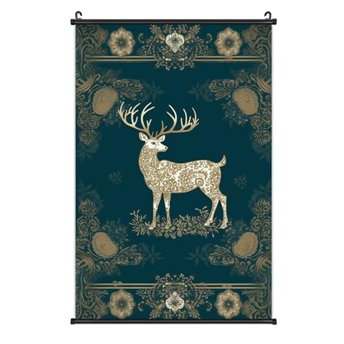 Impresiones en lienzo de renos navideños para la decoración del hogar en invierno