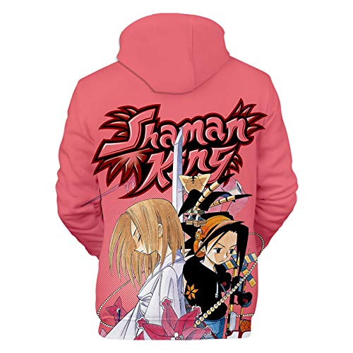 Casaco de moletom com capuz 3D com estampa de rei xamã uniforme com capuz pulôver Anime casual, Esti