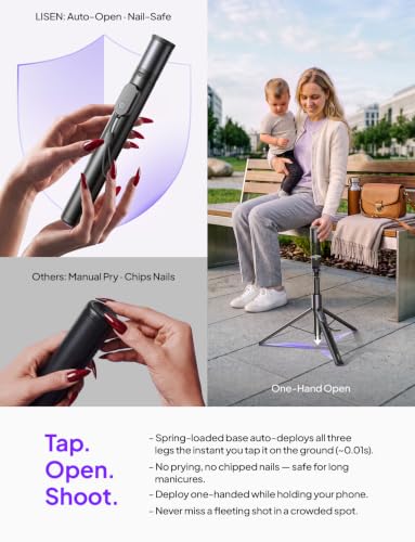 LISEN Tripod for iPhone 18 Pro Max 8K Video Selfie Stick with Remote 67" - image 3