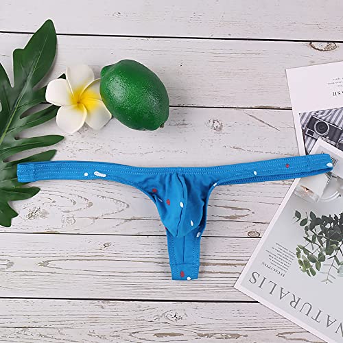 Mens Cotton Print Breathable T Back G-String Thong Underwear4