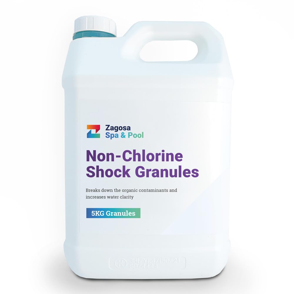 Zagosa Non Chlorine Shock Granules 5kg for Spa & Pool Maintenance - Water Clarifier for Hot Tubs & Swimming Pools