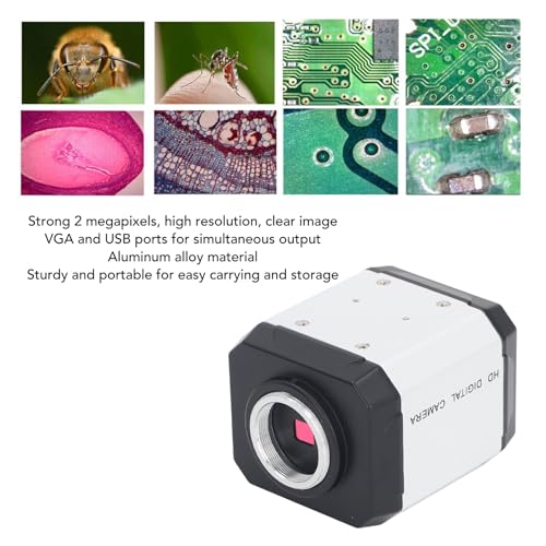 Image of Industrial Microscope Camera, 2 Million Pixels Digital Camera, Digital Video Electronic Industry Microscope with USB VGA Interface Camera for Soldering Repair Detect (US Plug)