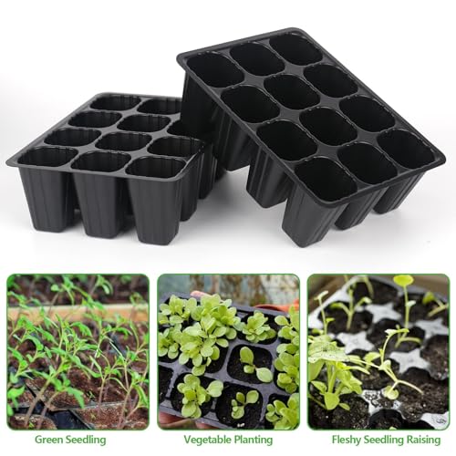 120 Zellen Setzling Starter Tabletts Wiederverwendbar, Mini Propagator, Gewächshaus Anzucht Set, Anzuchtschalen für Pflanzen Zimmergewächshaus Kunststoff Keimschalen für Kindergärten, Anzucht