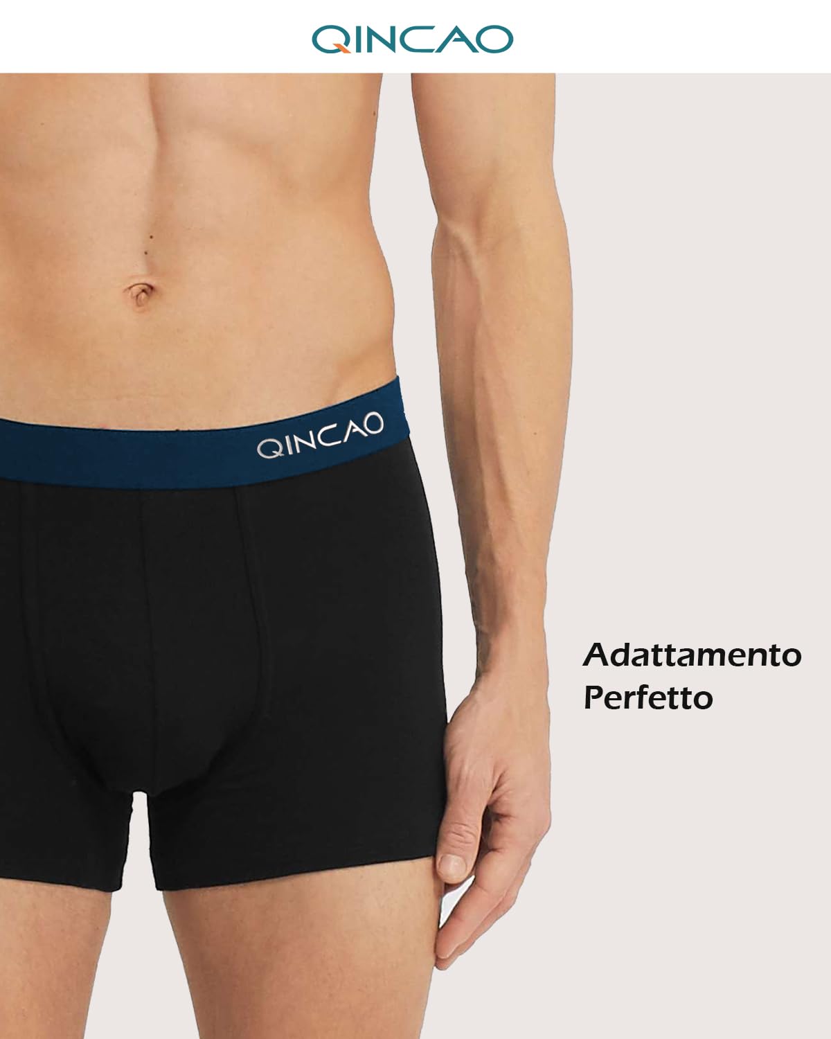 QINCAO Boxer Uomo Cotone 3 Pezzi - Mutande Uomo Senza Etichette, Confortevoli e Traspiranti, Confezione Portatile da Viaggio