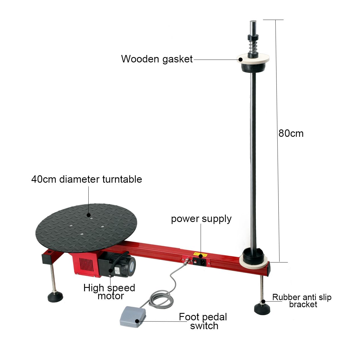 SUDEG Electric Stretch Film Wrapping Machine,Dispenser Tools Pallet Packing Machine,Pallet Stretch Wrapper,Electric Pallet Wrapping Machine,Turntable Diameter: 40cm,Height: 80cm