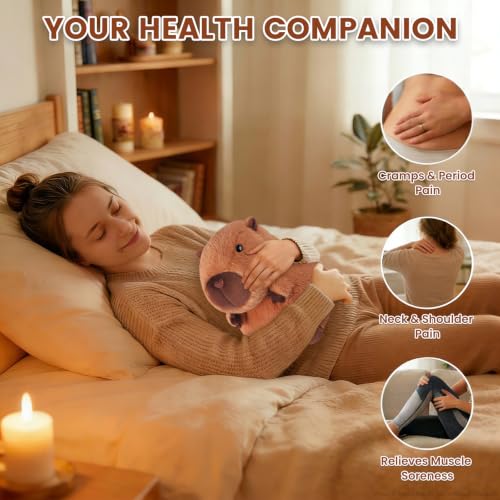 Image of SuzziPals Heatable & Coolable Capybara Plush, Microwavable Stuffed Animal Heating Pad for Soothing & Relaxation, Lavender Scent Plush Toys for Stress Relief, Capybara Plushies Gift for Kids & Adults