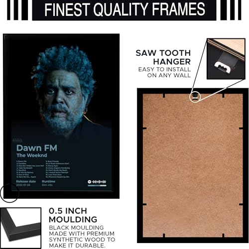 Image of BLINKART The Weekend - Dawn FM Wall Photo Frames | Wall Art for Bedroom, Living Room, Studio or Office | Album Cover Print with Spotify Song Link QR Code | Gift for Fans - 8x12 In