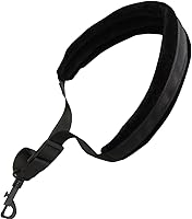 Vista 5 de Xinlink Professional Black Soft Padded Saxophone Neck Strap with Snap Hook for Alto Tenor Soprano Baritone Sax Music Accessories