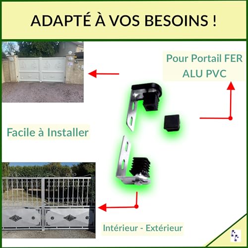 Pivot pour portail réglable en acier robuste grandes charges