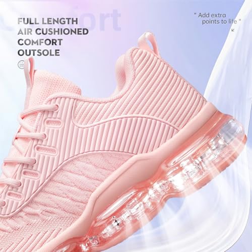 Image of Luogoks Womens Walking Running Shoes Air Cushion Basketball Sneakers Fashion Tennis Breathable Sport Gym Fitness Cross Trainers Shoes