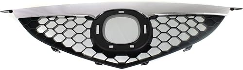 Miniatura 1 de FITRITE AUTO PARTS Nueva rejilla para Mazda 3 Sedán 2007-2009, carcasa e inserto gris oscuro texturizado, con barra superior cromada MA1200186