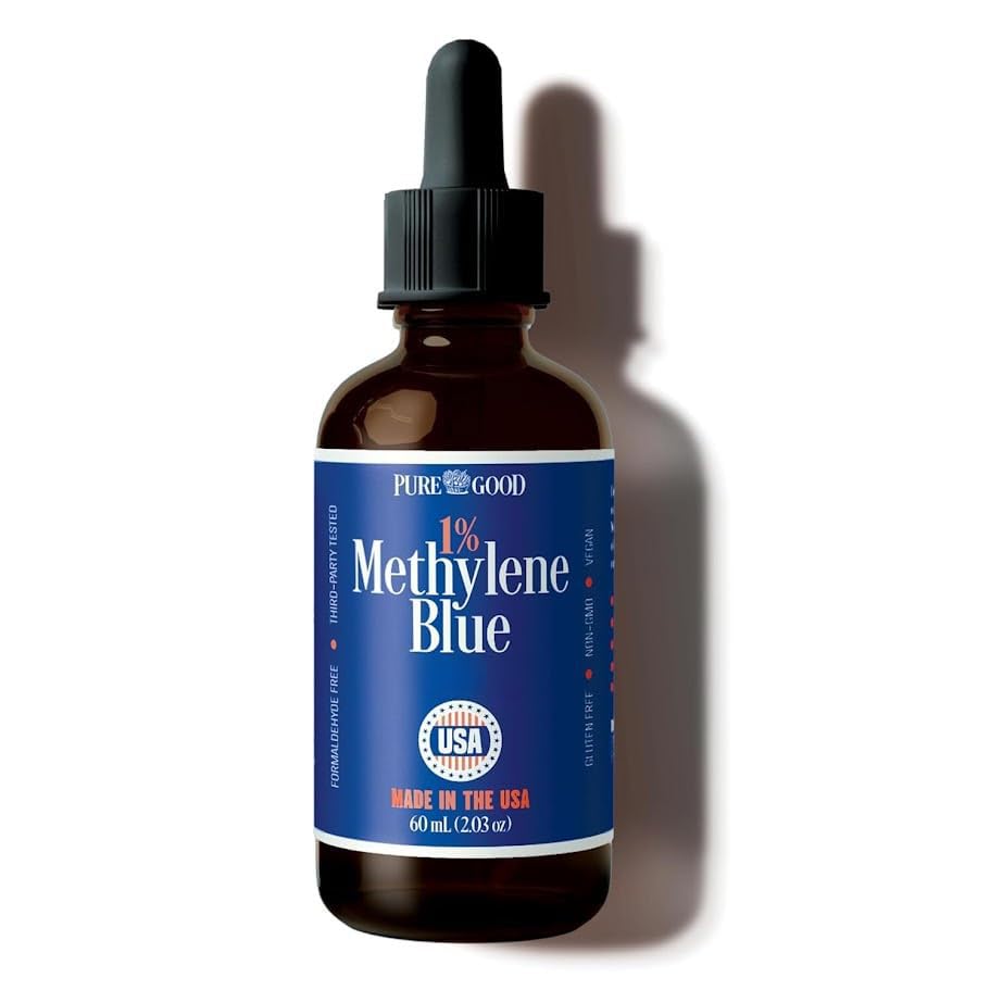 Methylene Blue 1% – 60mL | Third-Party Tested, Alcohol-Free | Amber Dropper Bottle