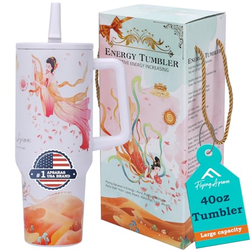 Taza de agua aislada al vacío de 40 onzas con asa y tapa para popote, soporte reutilizable de acero inoxidable para tazas de café aisladas, adecuado para almacenamiento en frío y caliente (FA-777-3)