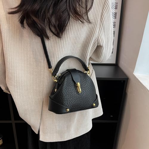Crossbody Bag Korean Style Fashion Retro Handbag Single Shoulder Pebbled Round Bag For Women2