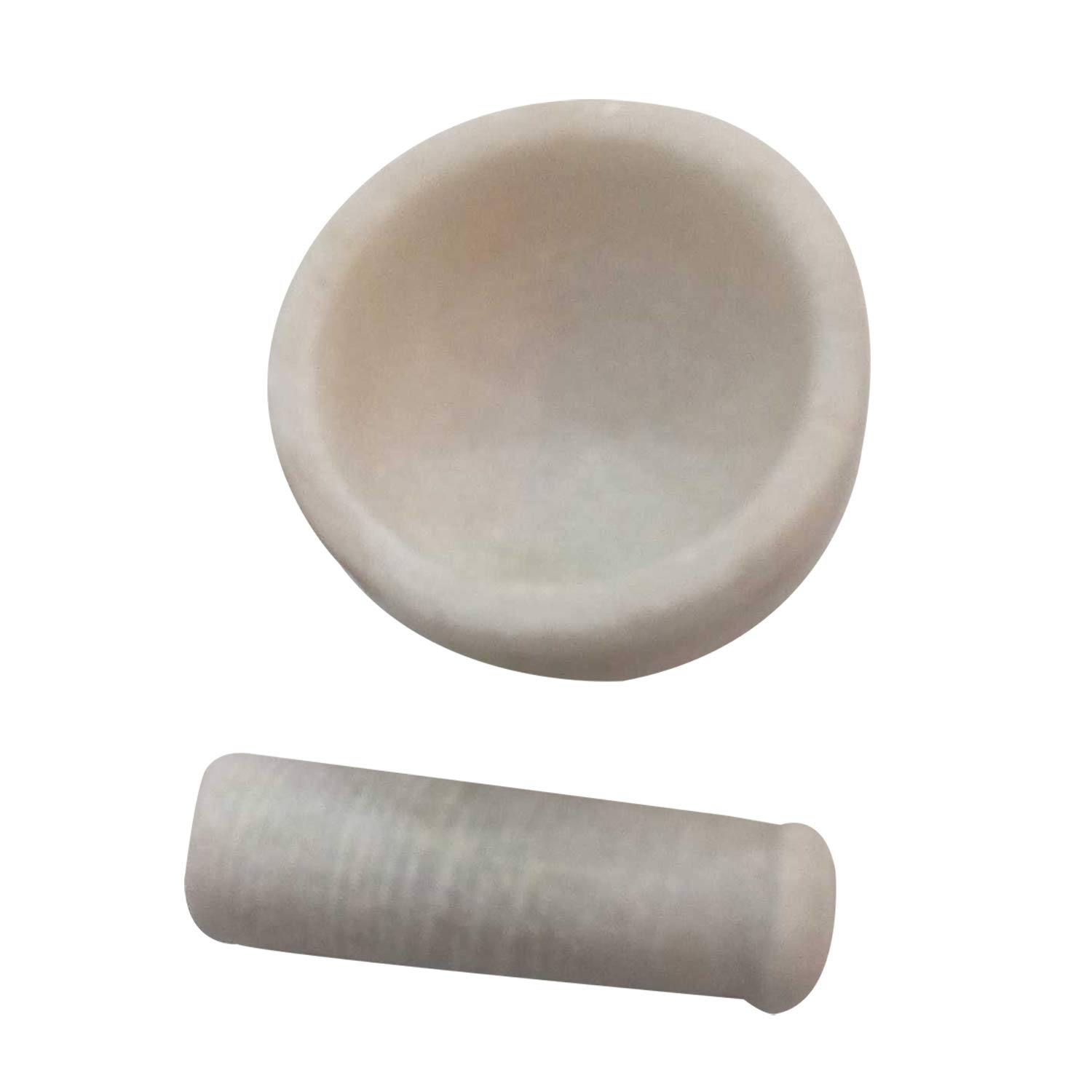 India Meets India Marble Mortar & Pestle 4 Inch Grinder for Spices, Seasonings, Pastes, Pestos Handicraft by Awarded Indian Artisan