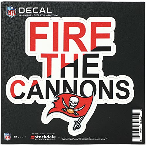 Autocollant Tampa Bay Buccaneers 15cm vinyle plat repositionnable Stockdale pour auto et maison