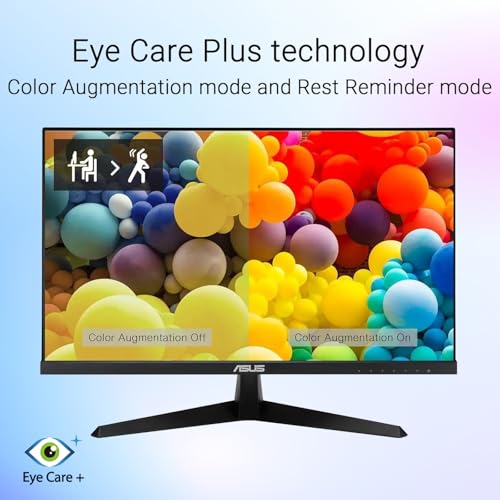 Image of ASUS 24 inch IPS Gaming Office Monitor, FHD 1080P, 120Hz, 1ms, LED Backlight, Adaptive-Sync, Low Blue Light, Eye Care, VESA Mountable, HDMI, VGA, Tilt Adjustment, Black