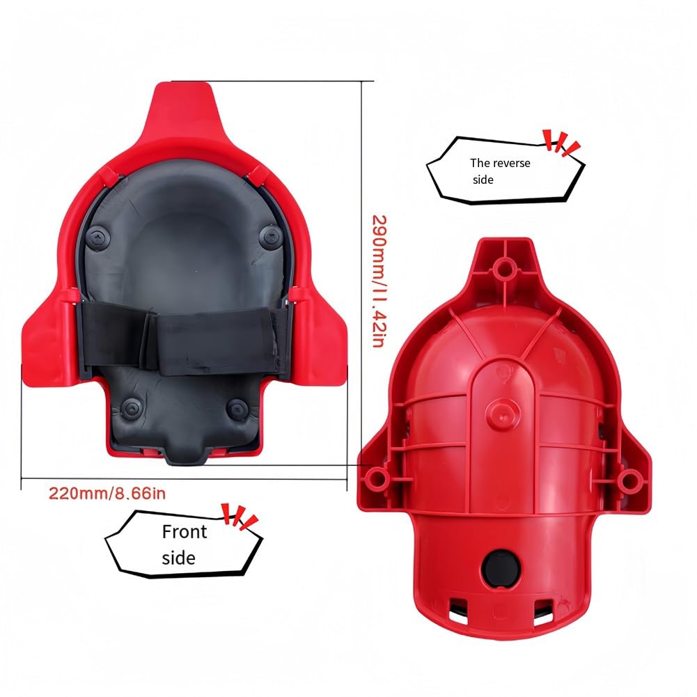 Ginocchiere rotanti a 360° con ruote, in ABS antiscivolo, per installazione di piastrelle, muratura, riparazione auto, set di strumenti di protezione rossi