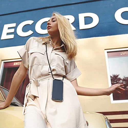 Caroki Crossbody Case For Iphone 14 Pro, Crossbody Phone Cover With Adjustable Nylon Neck Strap Clear Transparent Phone Case For Iphone 14 Pro-Black #TOP2