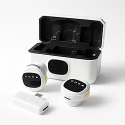 Microfone de Lapela Sem Fio Tipo C Kit Duplo com Case de Carregamento | Compatível com iPhone 15/16 Android USB-C e Notebooks | IA Antirruído | TikTok, Podcast, Gravações, Vídeo Aulas Online (Branco)