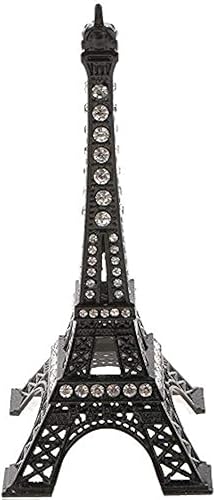 Taotenish Estatuilla de la Torre Eiffel de metal París Torre Eiffel Estatua como soporte de joyería Soporte Vintage Modelo Decoración - Negro