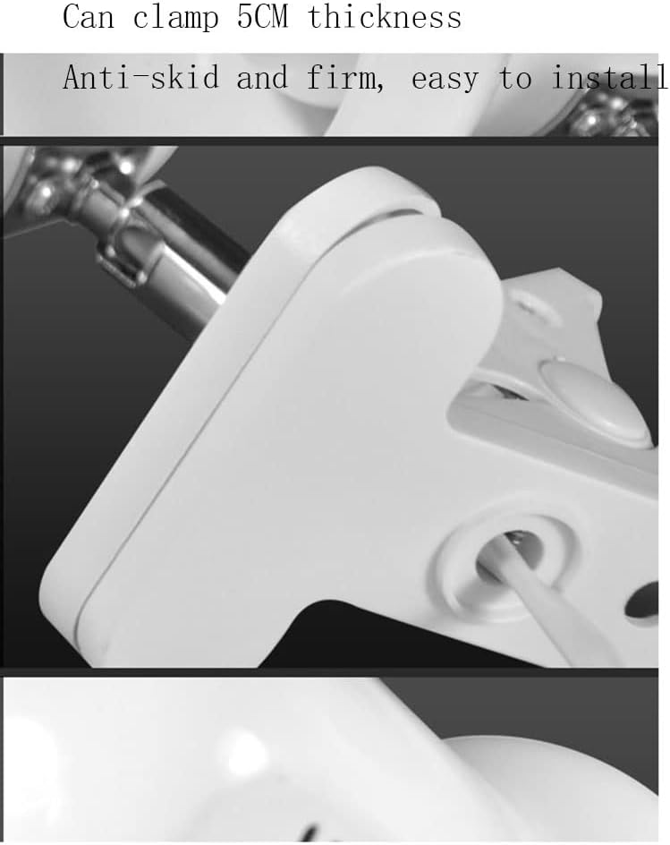 YYDS Desk lamp Stainless Steel 360-Degree Adjustable Clip-On Eye Protection Desk Lamp is Suitable for Reading and Learning (15 * 9 * 11 cm) Desk Light (Color : White, Size : White Light)