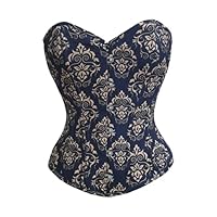 Corset Vogue Goth Damask Steel Boned Over Bust Corset/Waist shaper for Woman (26)