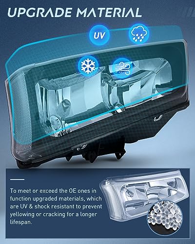 Image of Nilight Headlight Assembly for 2003 2004 2005 2006 Chevy Silverado Avalanche 1500 1500HD 2500 2500HD 3500 Chevrolet Pickup Replacement Headlamp Housing Bumper Lamp Set