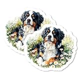 Bernese Mountain Dog Magnet 4 Inch 2-Pack – Strong Vinyl Decorative Animal Magnets for Fridge Locker Kitchen Office – Cute Fun Aesthetic Cool Durable & Long-Lasting Souvenir ID44999