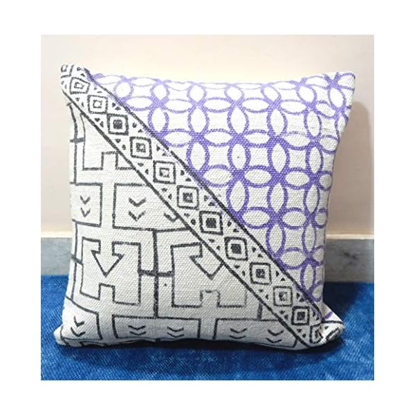 iinfinize 4 Stück Hippie-Kissenbezüge, Blockdruck, Baumwolle, Sofa, 45,7 cm, quadratischer Kissenbezug aus Baumwolle…