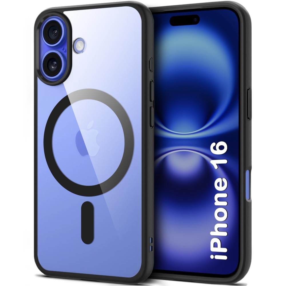 TheGiftKart Ultra-Hybrid Back Cover Case for iPhone 16 Compatible with MagSafe | Camera Protection | Crystal Clear Transparent Back Cover Case for iPhone 16 (PC & TPU, Black Bumper) (B0DF6J73S2) Amazon Price History, Amazon Price Tracker