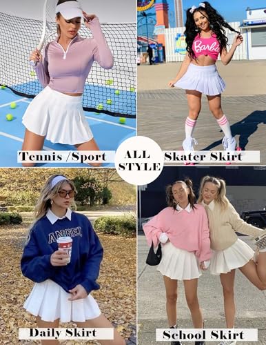 Avidlove Short Pleated Skirts for Women Cheerleader School Uniform High Waist Tennis Skater Mini Skirt4