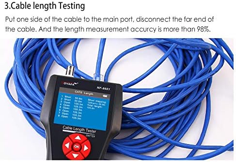Noyafa NF-8601W-A Multi-Functional Network Cable Tester for RJ45, RJ11, BNC, PING/POE 8 Identifier