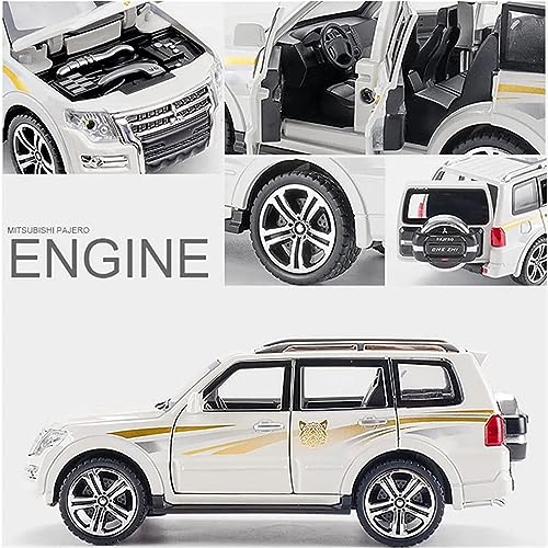 Image of Metal Pull Back Diecast Car Suv 1:32 Prajero Pull Back Car Model With Sound Light Boys Gifts Toys For Kids?Pack Of 1?, Multicolor