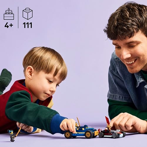 Image of LEGO NINJAGO Rogue vs. Drix Race Car Duel Ninja Toy Playset 71840 Building Blocks Toys for 4+ Gift for Boys and Girls